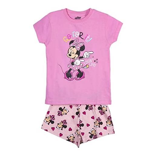 CERDÁ LIFE'S LITTLE MOMENTS minnie mouse, 100% cotone, 2 pezzi (pantaloni pigiama + maglietta) set, rosa, normale bambine e ragazze