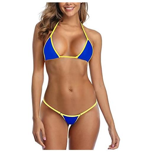 SHERRYLO micro bikini extreme g string perizoma bikini sexy mini costume da bagno per le donne, blu, s