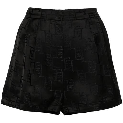 Elisabetta Franchi shorts con logo jacquard - nero