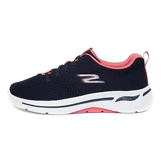 Skechers go walk arch fit unify, sneaker donna, navy coral, 36 eu