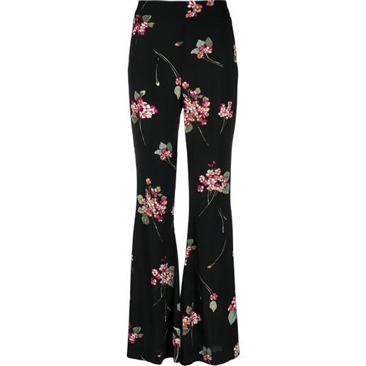 TWINSET pantaloni a fiori - nero