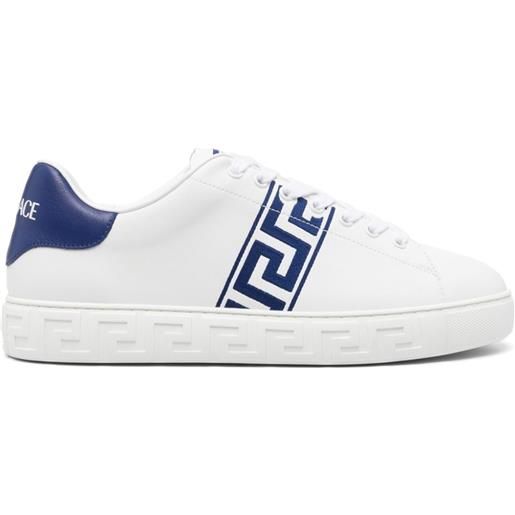 Versace sneakers con ricamo greca - bianco