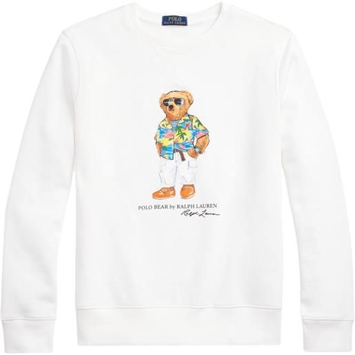 Polo Ralph Lauren felpa con stampa teddy bear - bianco