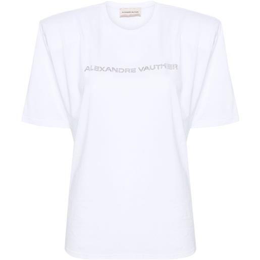 Alexandre Vauthier t-shirt con strass - bianco