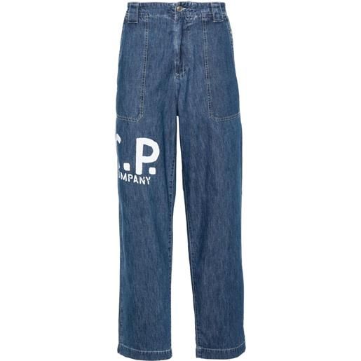 C.P. Company jeans affusolati con stampa - blu