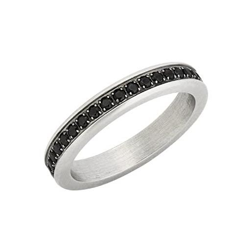 Breil gioiello collezione light row, anello da uomo in acciaio colore silver misura 21 con zirconia - tj3363 it 21