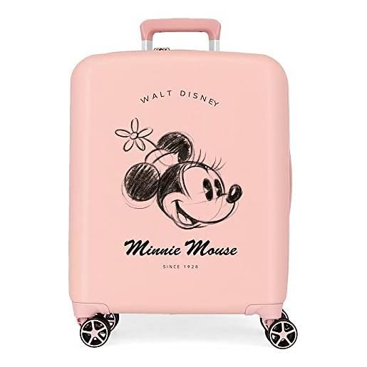 Disney valigia cabina Disney minnie you are magic nude 40x55x20 cm abs rigido chiusura tsa integrata 38.4l 2.82 kg bagaglio a mano 4 doppie ruote