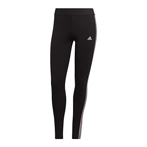 adidas legging woman 3 strisce, leggings donna, black/clear pink, xs