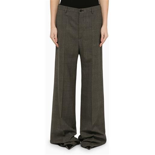 Balenciaga pantalone ampio nero/grigio in lana