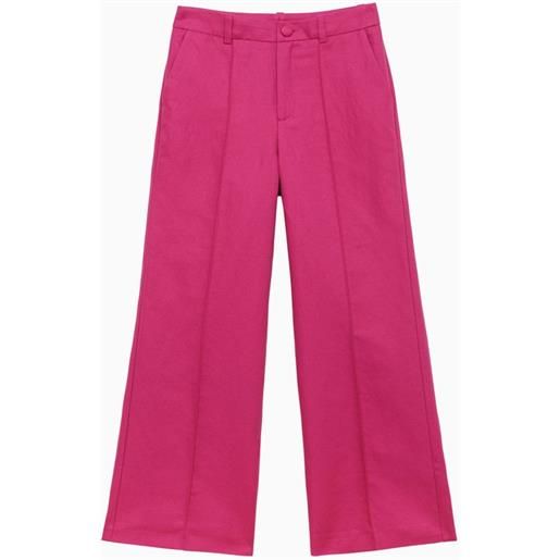 Chloé pantalone rosa in lino e cotone