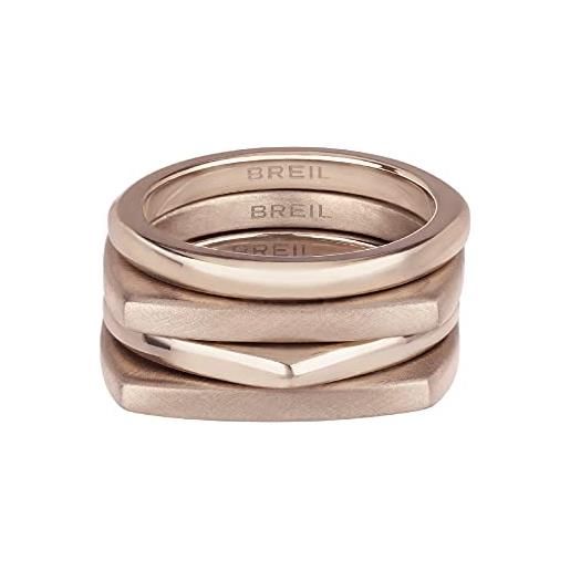 Breil anello collezione new tetra in acciaio colorato per donna it 16