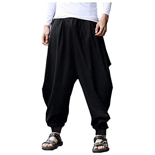 NANAMEEI Aladin Harem - Pantaloni Da Uomo In Lino, Per Il Tempo Libero Estivi Con Coulisse Tasche Verde Militare Xxxl 124693763