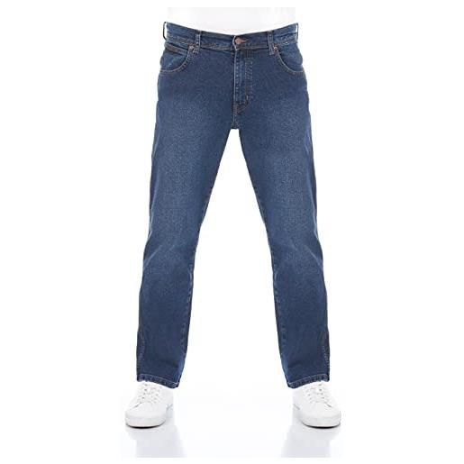 Wrangler jeans da uomo regular fit texas stretch pantaloni authentic straight jeans denim cotone nero blu grigio w28 w29 w30 w31 w32 w33 w34 w36 w38 w40 w42 w44, blue blast (wss1hn11y), 33w x 36l