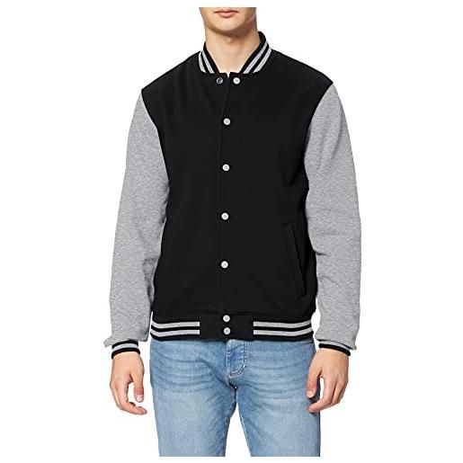 Build Your Brand sweat college jacket giacca, multicolore (blk/wht 00050), 3xl uomo