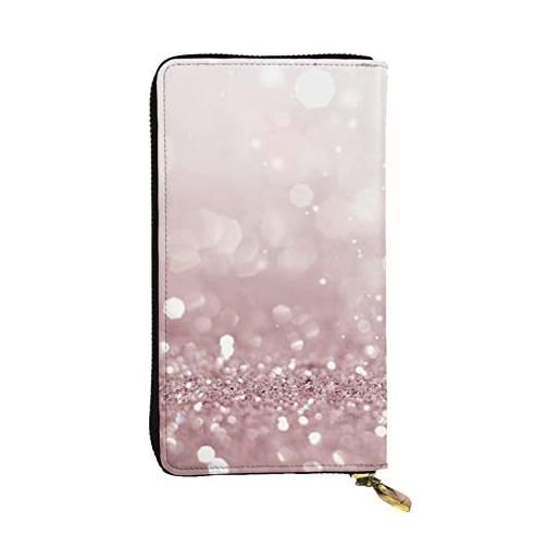 TRESILA portafoglio lungo da donna in pelle con porta carte di credito, portamonete, per donne e uomini, con libellula, spiaggia rosa, taglia unica