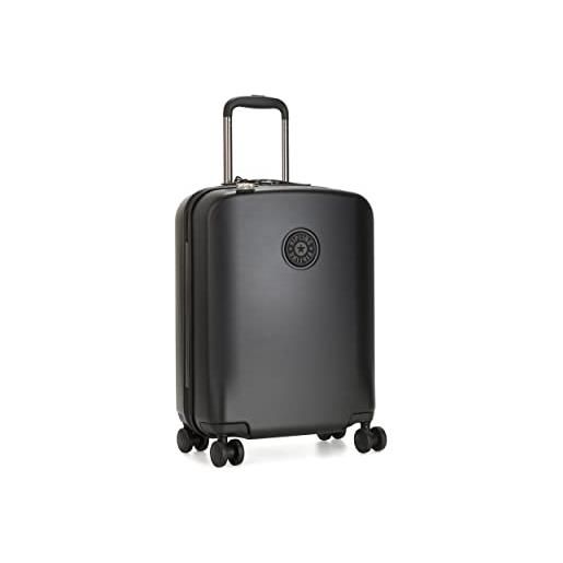 Kipling curiosity s, bagaglio a mano con 4 ruote girevoli 360°, serratura tsa integrata, 55 cm, 44 l, nero (black)