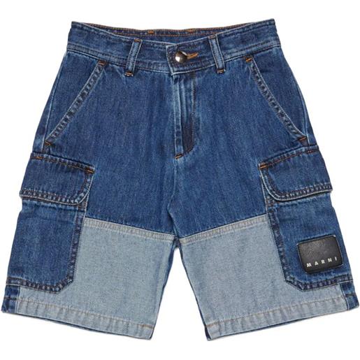 Marni kids shorts in cotone blu