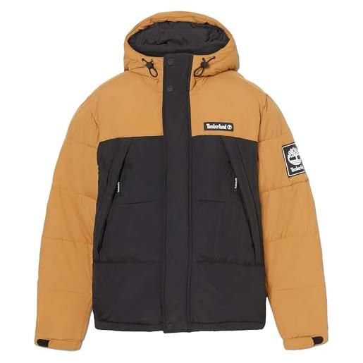 Timberland dwr outdoor archive puffer jacket wheat boot/black giacca, giallo grano/nero, s uomo