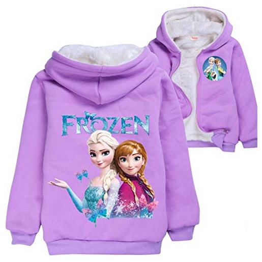 N /D lol little girls princess felpa con cappuccio stampata autunno inverno cappotto unicorno giacca bambini maglione vestiti cardigan natale regalo lana costumi, viola 3. , 2-3 anni