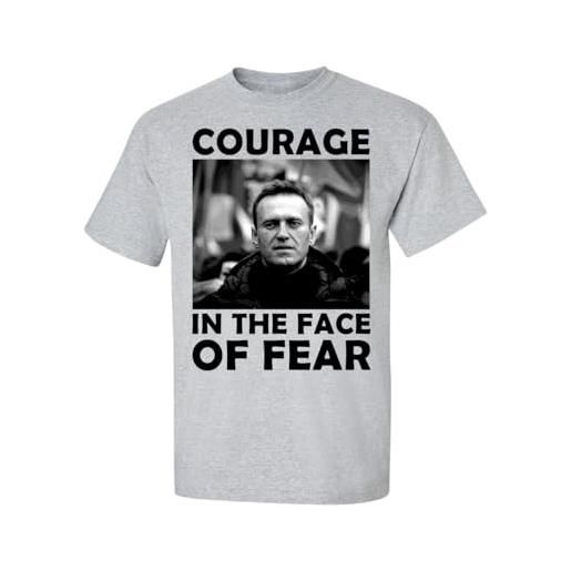 ZIENIUS alexei navalny courage in face of fear rip tribute t-shirt per uomo donna unisex manica corta medium