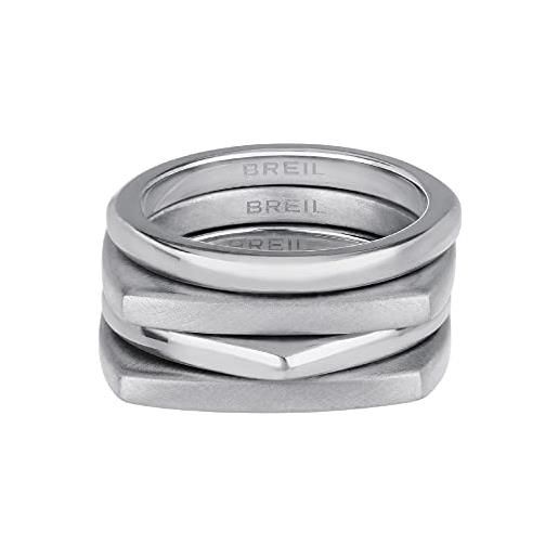 Breil anello collezione new tetra in acciaio colorato per donna it 16