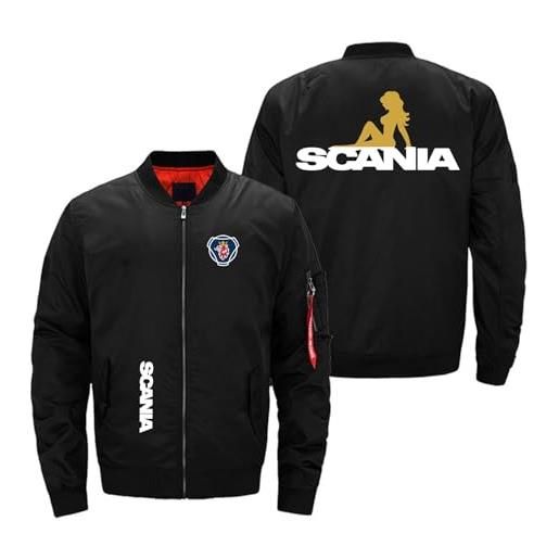 EXitv giubbotti bomber da uomo abbigliamento cargo impermeabile per cappotti aeronautici scania giacche a vento grafiche comfort tuta da volo semplice-black||l