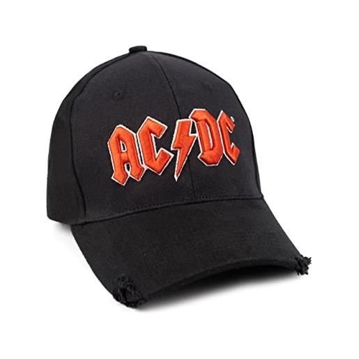 AC/DC cap unisex adulti adolescenti red logo picco raw black hat one size taglia unica