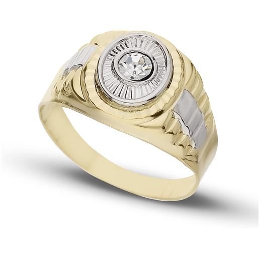Gioielleria Lucchese Oro anello uomo oro bianco giallo gl101629