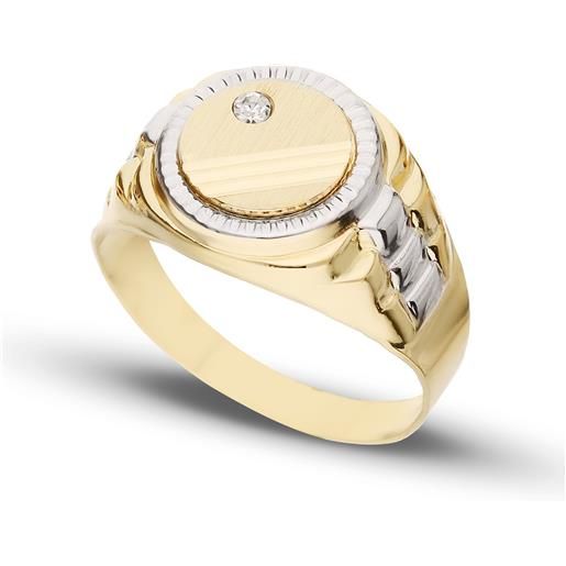 Gioielleria Lucchese Oro anello uomo oro bianco giallo gl101630