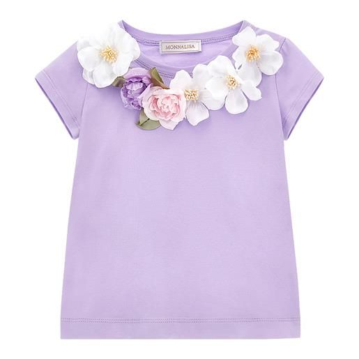 Monnalisa t-shirt jersey con fiori