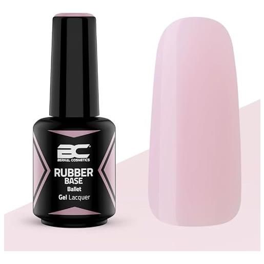 BC BERNAL COSMETICS rubber base ballet 15 ml | rosa neonato | smalti semipermanenti | autolivellante e durevole | rafforzare le unghie | bernal cosmetics