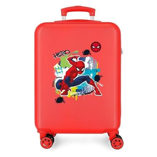 Disney joumma marvel spiderman urban valigia da cabina rossa 38 x 55 x 20 cm rigida abs chiusura a combinazione laterale 35 l 2 kg 4 ruote doppie bagaglio a mano, rosso, valigia cabina