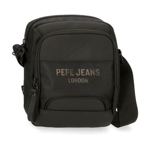 Pepe Jeans bromley borsa a tracolla media nero 17x22x8 cm poliestere, nero, taglia unica, tracolla media