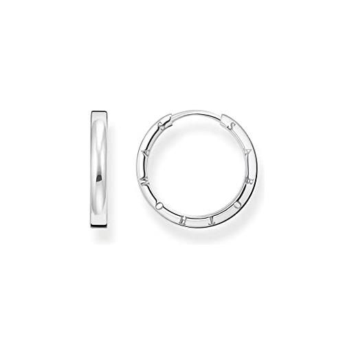Thomas Sabo orecchini a cerchio da donna in argento sterling 925 con zirconi, dimensioni: 20 x 3 mm, cr685-001-21, 20x3 mm, argento sterling, nessuna pietra preziosa