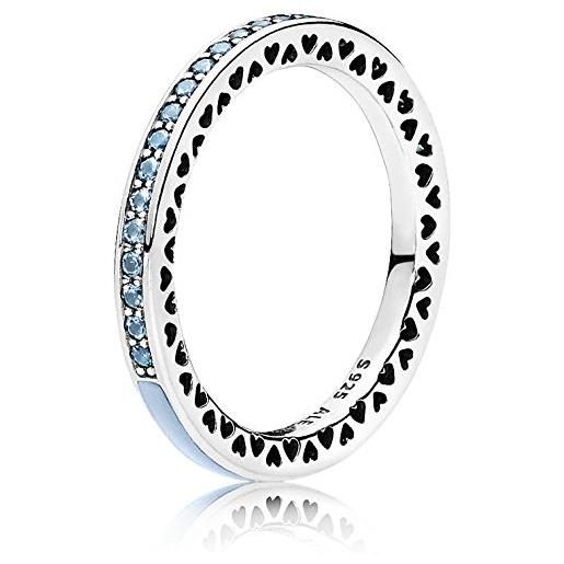 PANDORA - anello cuori la luce di PANDORA blu pallido argento 925/1000 PANDORA 191011sss - 54