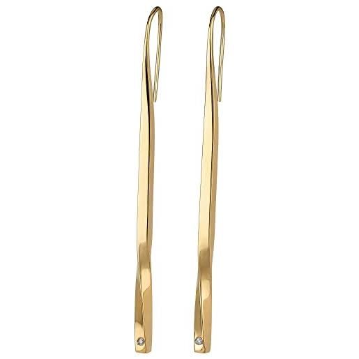 Breil gioiello breil collezione b essential, orecchini da donna in acciaio colorato colore oro misura unica con diamante - tj3012