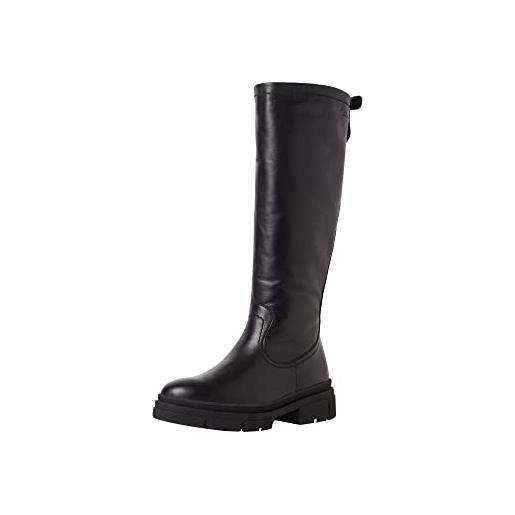 Tommy Jeans long leather boot en0en01993, stivale alto donna, nero (black), 37 eu