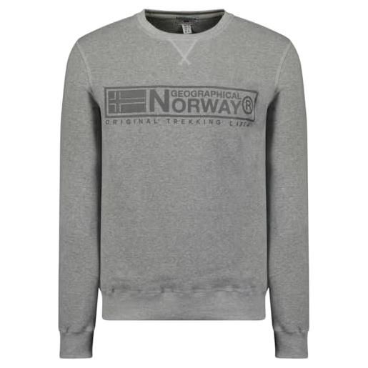 Geographical Norway - felpa senza cappuccio da uomo a maniche lunghe gantoine, grigio, xl