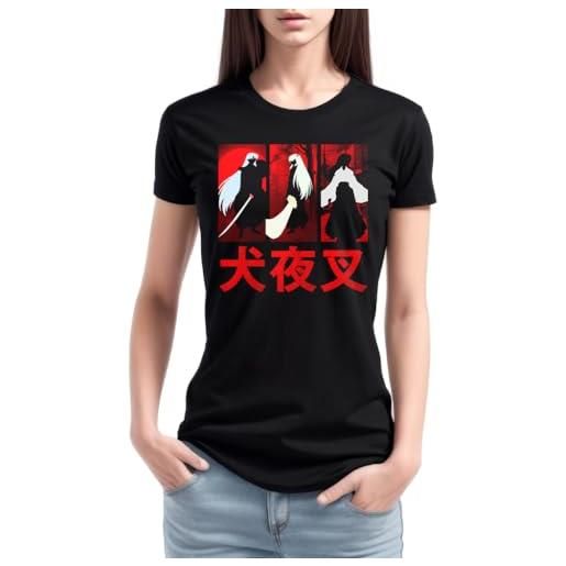 FANTA UNIVERSE FOR WIZARDS AND OTAKU inu no akuma - t-shirt donna - 100% cotone (s, nero)