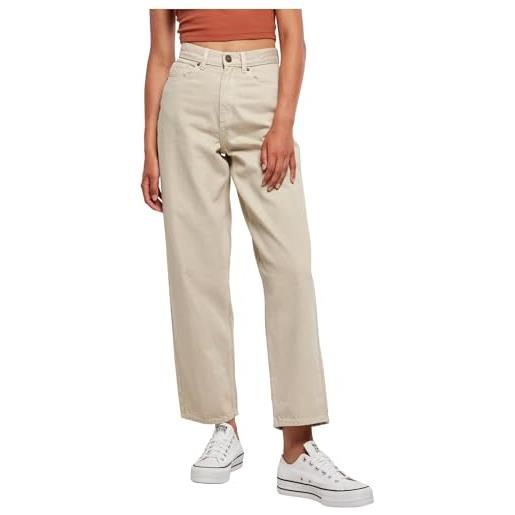 Urban Classics ladies high waist 90´s wide leg denim pants, pantaloni donna, bianco (offwhite raw), 26