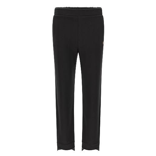 FREDDY - pantaloni in punto milano con fondo risvoltabile tartan, donna, nero/grigio, extra large