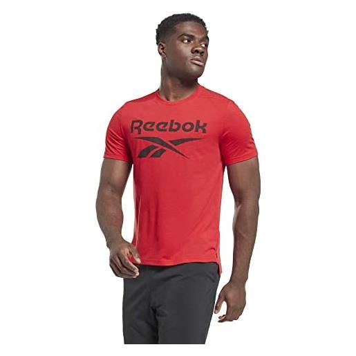 Reebok workout ready short sleeve graphic t-shirt, vecred, m uomo
