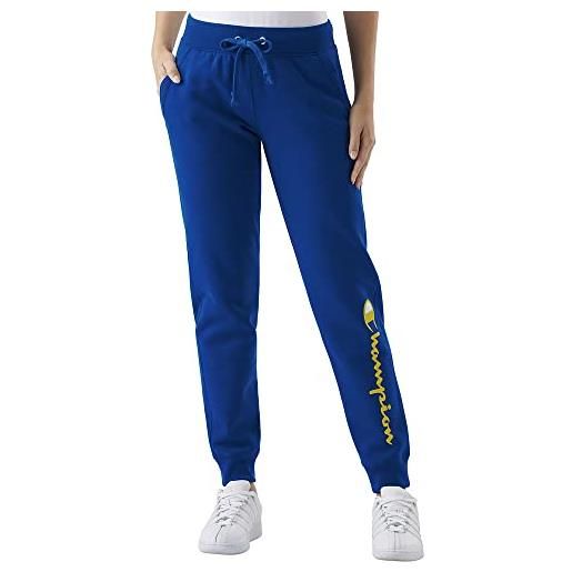 Champion pantaloni da jogging powerblend da donna, con logo script tuta, scritta blu abbagliante profondo, xl