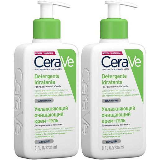 Cerave (L'Oreal Italia SpA) cera. Ve detergente idratante viso pelle da normale a secca, con acido ialuronico e ceramidi 236 ml set 2 2x236 lozione