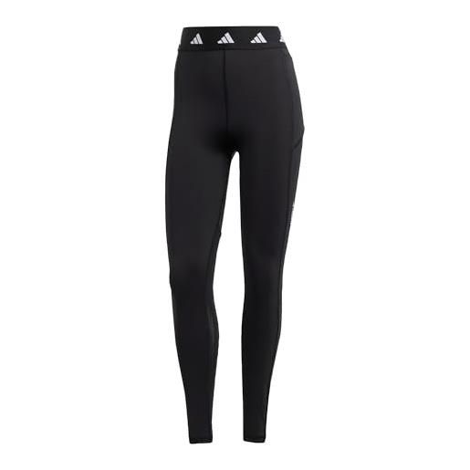 adidas techfit stash pocket full-length leggings, black/white, l donna