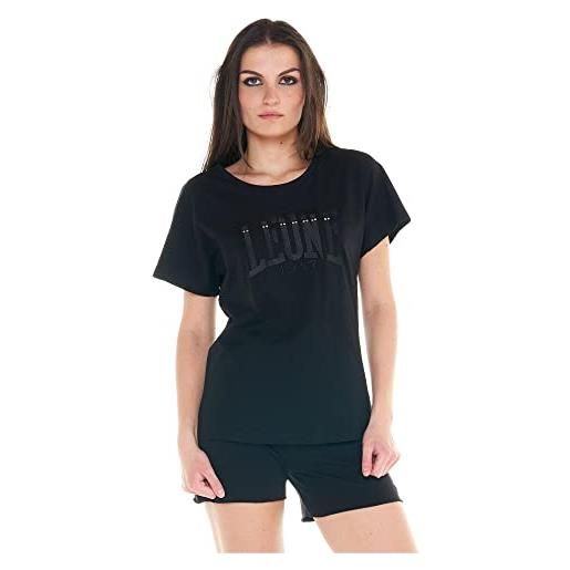 LEONE 1947 leone - t-shirt big logo da donna cristal shine - black (09), xxl