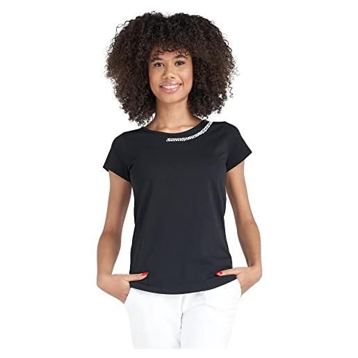 LEONE - t-shirt a maniche corte da donna luxury - black (09), xl
