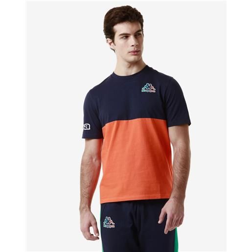 T-shirt maglia maglietta uomo kappa arancione logo feffo cotone 381n5uw-a05