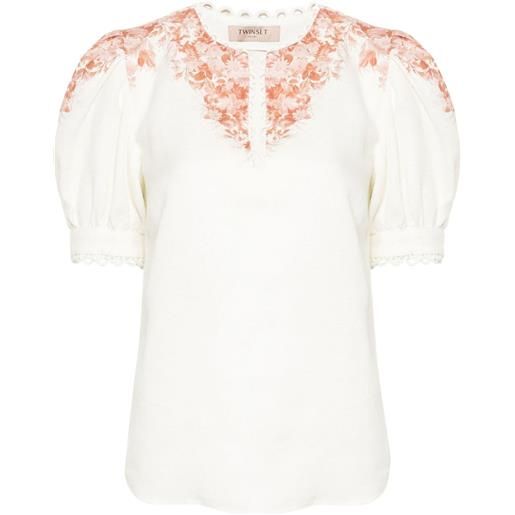 TWINSET blusa a fiori - toni neutri