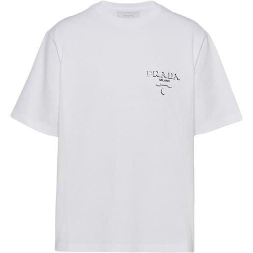 Prada t-shirt con logo goffrato - bianco